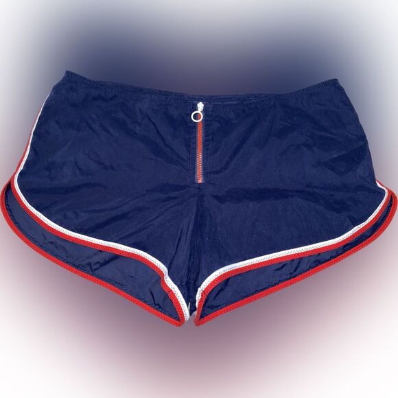 Vintage 90s Tommy Hilfiger Swim Board Shorts Colorblock Flag Junior Size Medium - Picture 1 of 4